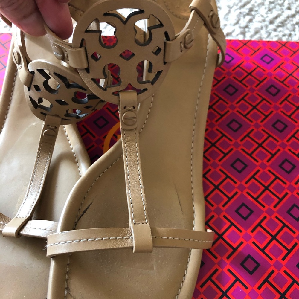 Tory Burch Miller Wedge Sand Leather